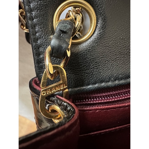 CHANEL Authentic Flap Mini Square Flap Bag Chain 24k Gold Alloy Vintage RARE - Picture 12 of 13